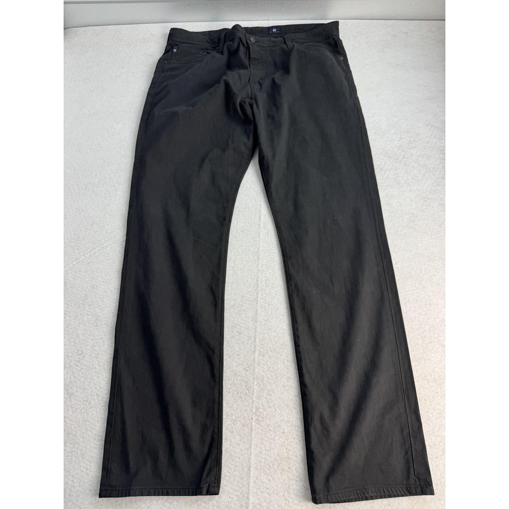 AG Adriano Goldschmied The Everett Pants Mens 38x32 Black Slim Straight Sateen
